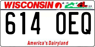 WI license plate 614OEQ