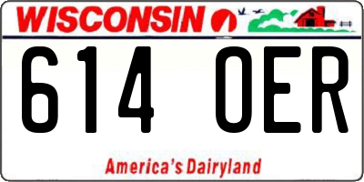WI license plate 614OER