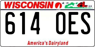WI license plate 614OES