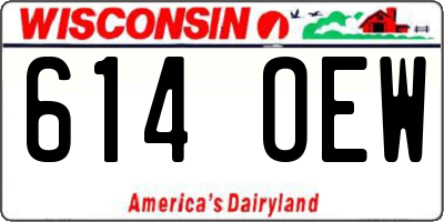 WI license plate 614OEW