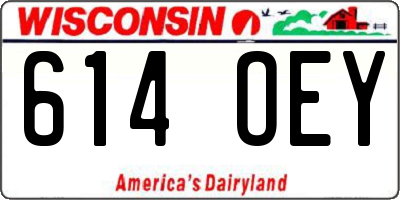 WI license plate 614OEY