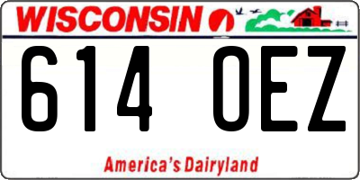 WI license plate 614OEZ
