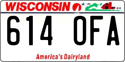 WI license plate 614OFA