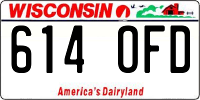 WI license plate 614OFD
