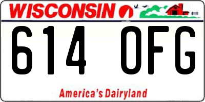 WI license plate 614OFG