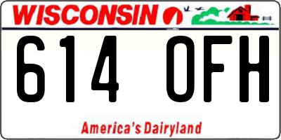WI license plate 614OFH