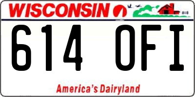 WI license plate 614OFI
