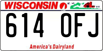WI license plate 614OFJ