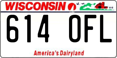 WI license plate 614OFL