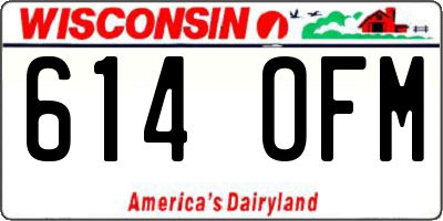 WI license plate 614OFM