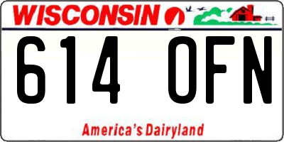 WI license plate 614OFN
