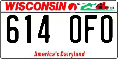 WI license plate 614OFO