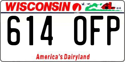 WI license plate 614OFP