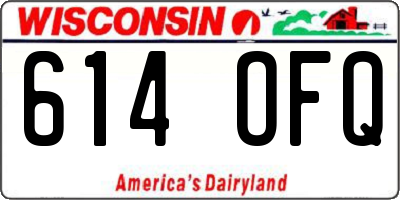 WI license plate 614OFQ