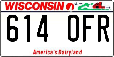 WI license plate 614OFR