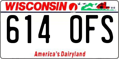 WI license plate 614OFS