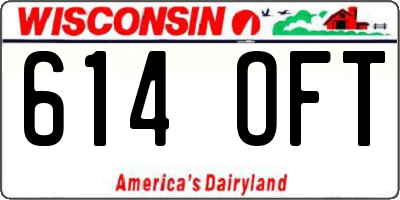 WI license plate 614OFT
