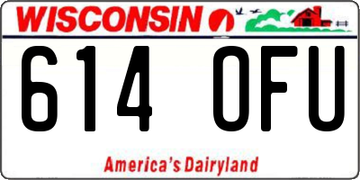 WI license plate 614OFU