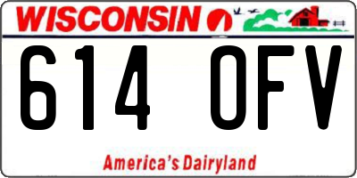 WI license plate 614OFV