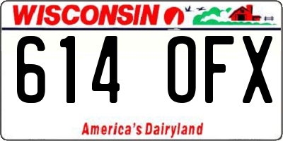 WI license plate 614OFX