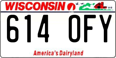 WI license plate 614OFY