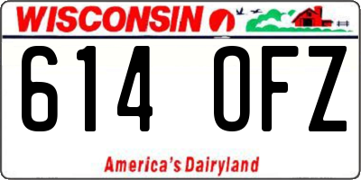 WI license plate 614OFZ