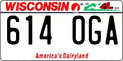 WI license plate 614OGA