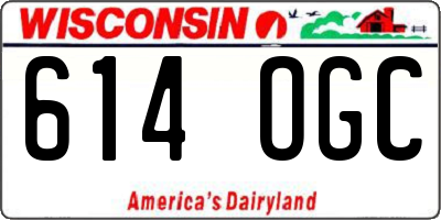 WI license plate 614OGC
