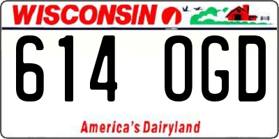 WI license plate 614OGD