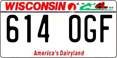 WI license plate 614OGF