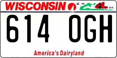 WI license plate 614OGH
