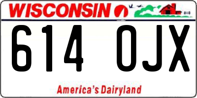 WI license plate 614OJX