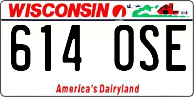 WI license plate 614OSE