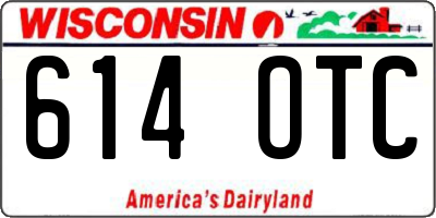WI license plate 614OTC