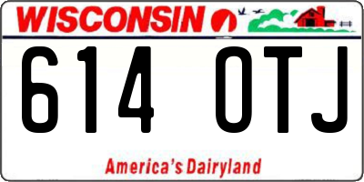 WI license plate 614OTJ