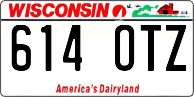 WI license plate 614OTZ