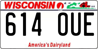 WI license plate 614OUE
