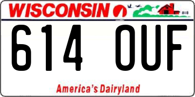 WI license plate 614OUF