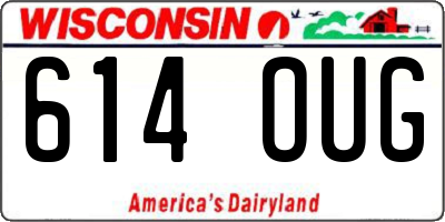 WI license plate 614OUG