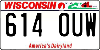 WI license plate 614OUW