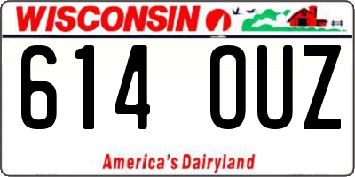 WI license plate 614OUZ