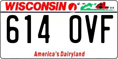 WI license plate 614OVF