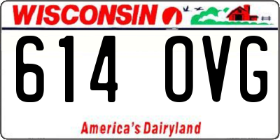 WI license plate 614OVG