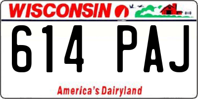 WI license plate 614PAJ