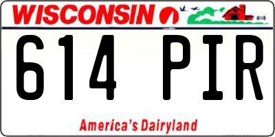 WI license plate 614PIR