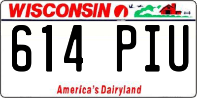 WI license plate 614PIU