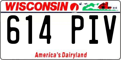 WI license plate 614PIV