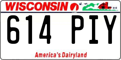 WI license plate 614PIY