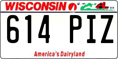 WI license plate 614PIZ