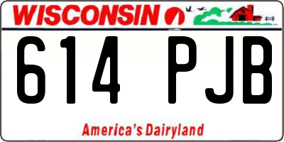 WI license plate 614PJB